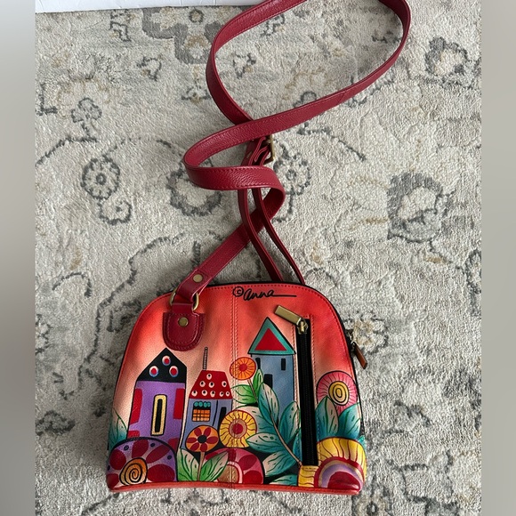 Anna by Anuschka Genuine Leather Triple Compartment Satchel - Picture 3 of 7